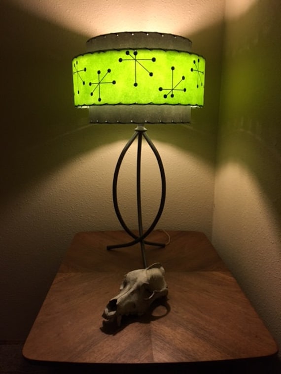 Vintage Mid Century Style Fiberglass Lamp Shade Modern Atomic 
