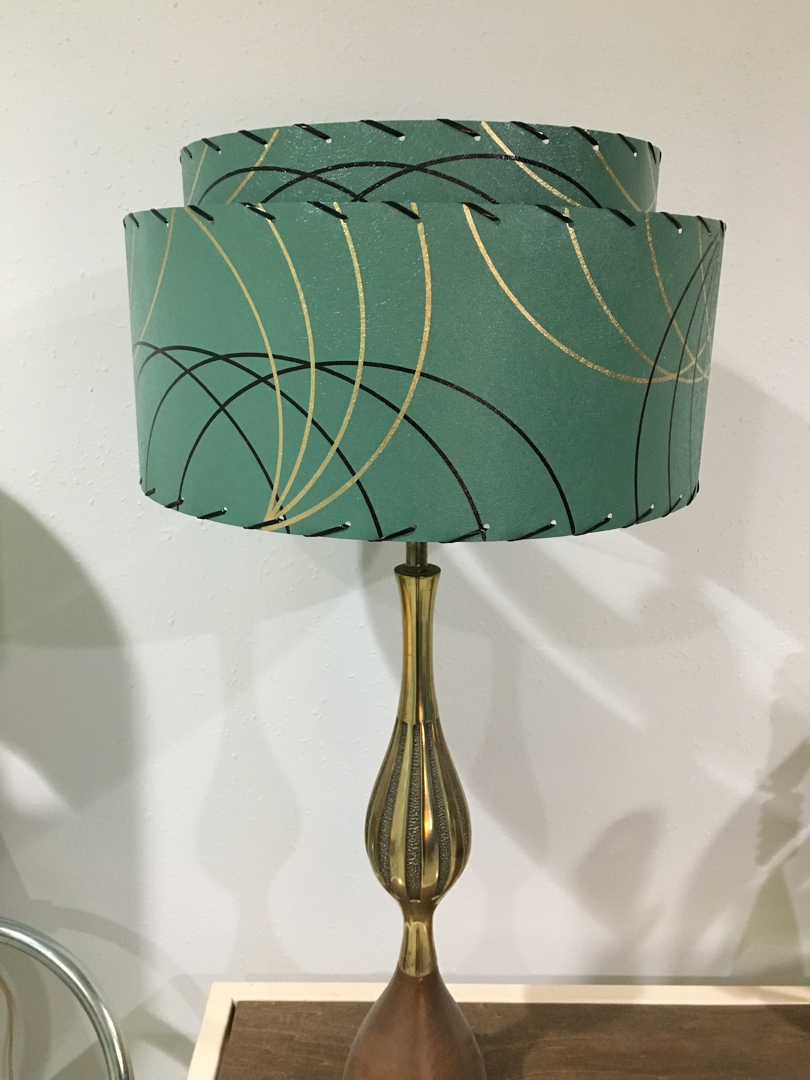 Mid Century Vintage Style 2 Tier Fiberglass Lamp Shade Modern Atomic — free download