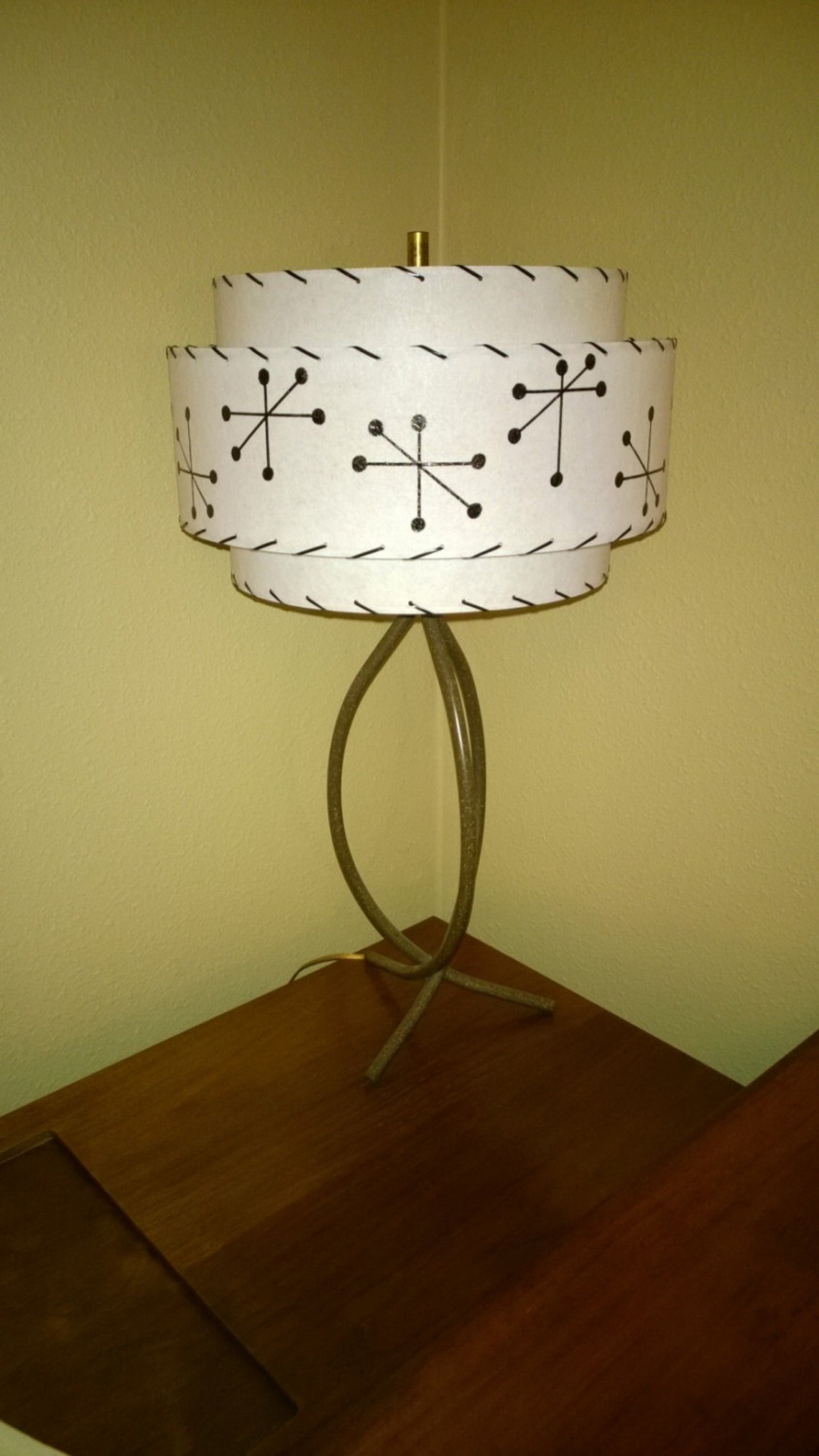 Vintage Mid Century Style Fiberglass Lamp Shade Modern Atomic Etsy