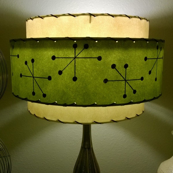 Mid Century Vintage Style 3 Tier Fiberglass Lamp Shade Starburst Atomic IV/Ol3