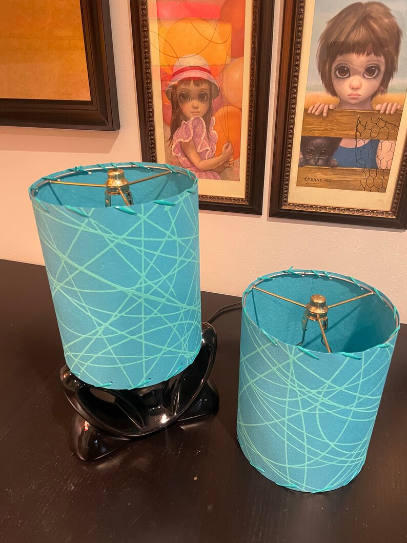 Custom Pair of Mid Century Style Fiberglass Lamp Shades Etsy