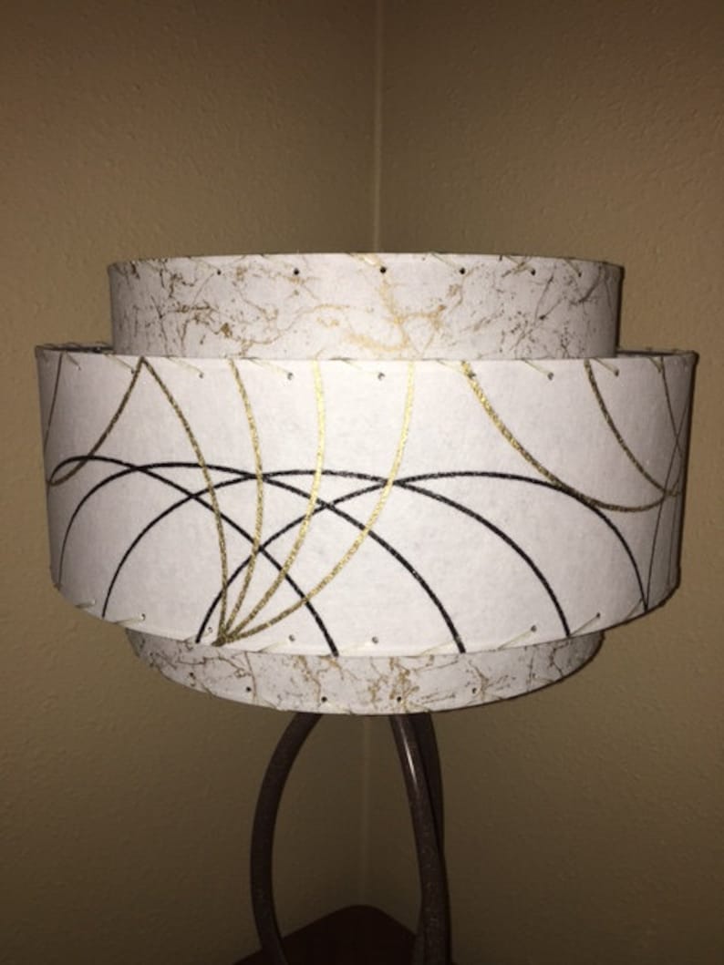 Vintage Mid Century Style Fiberglass Lamp Shade Modern Atomic Etsy