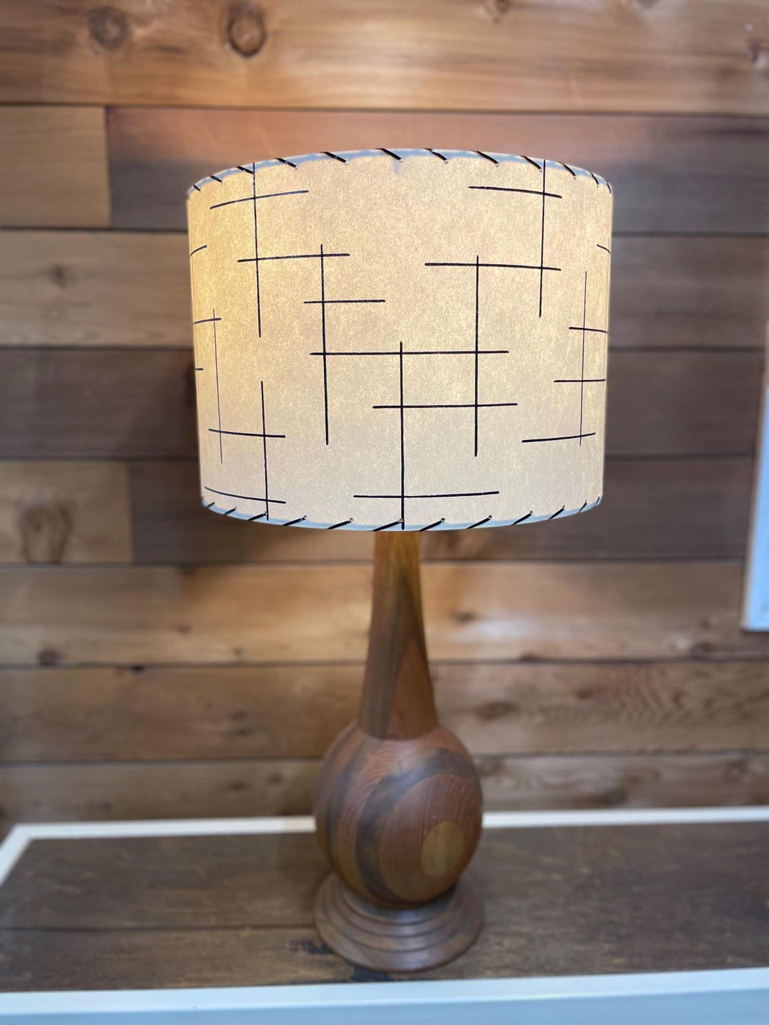 50s Wood ＆ Fiberglass lamp 50s 60s Majestic Mid Century Modern