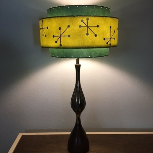 Vintage Mid Century Style Fiberglass Lamp Shade Modern Atomic 