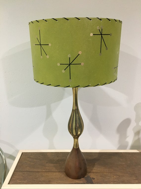 Mid Century Style Fiberglass Lamp Shade Retro Modern Starburst 