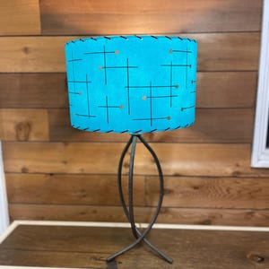 Mid Century Style  Fiberglass Lamp Shade Retro Modern Atomic Turquoise