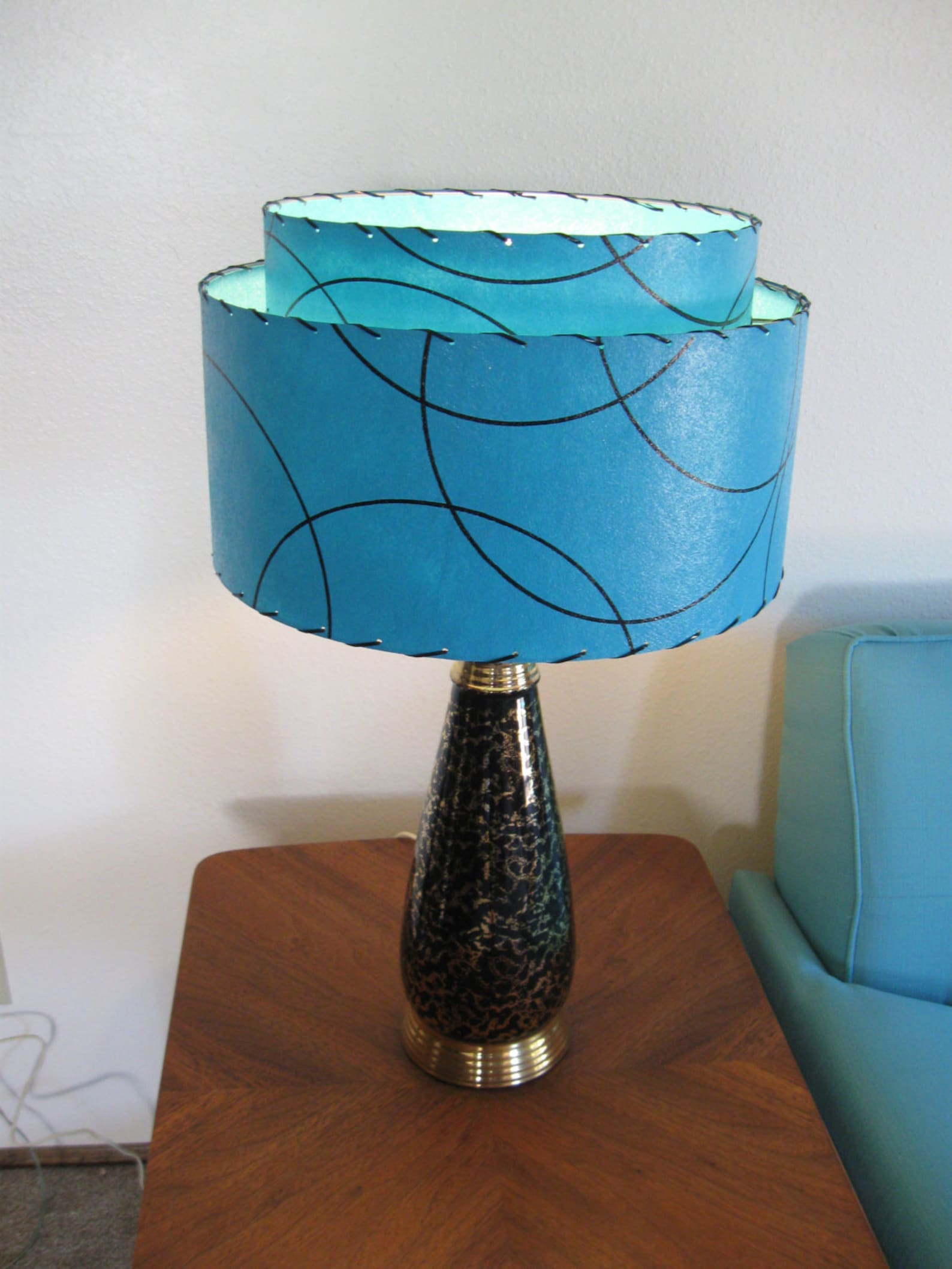 Mid Century Vintage Style 2 Tier Fiberglass Lamp Shade Modern Etsy