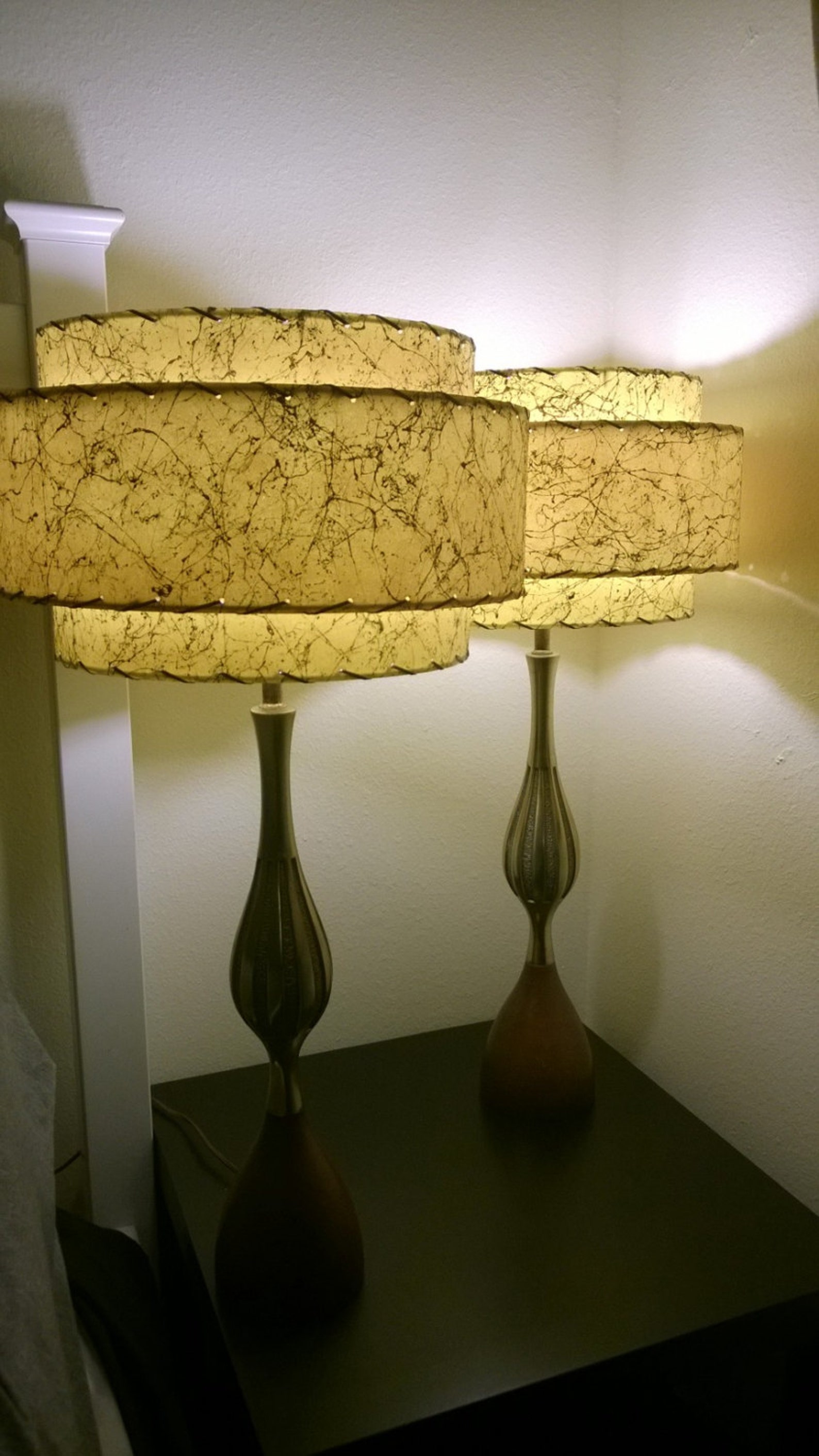 Mid Century Style 3 Tier Fiberglass Lamp Shade Retro Modern Etsy