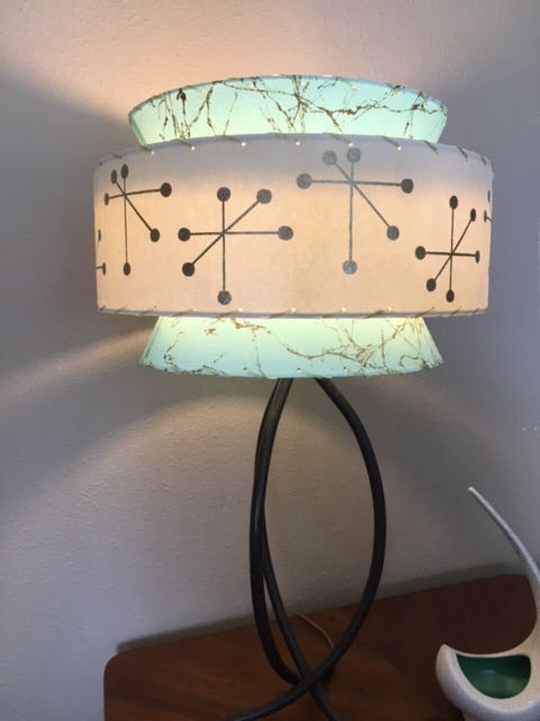 Mid Century Vintage Style Tapered 3 Tier Fiberglass Lamp Shade 