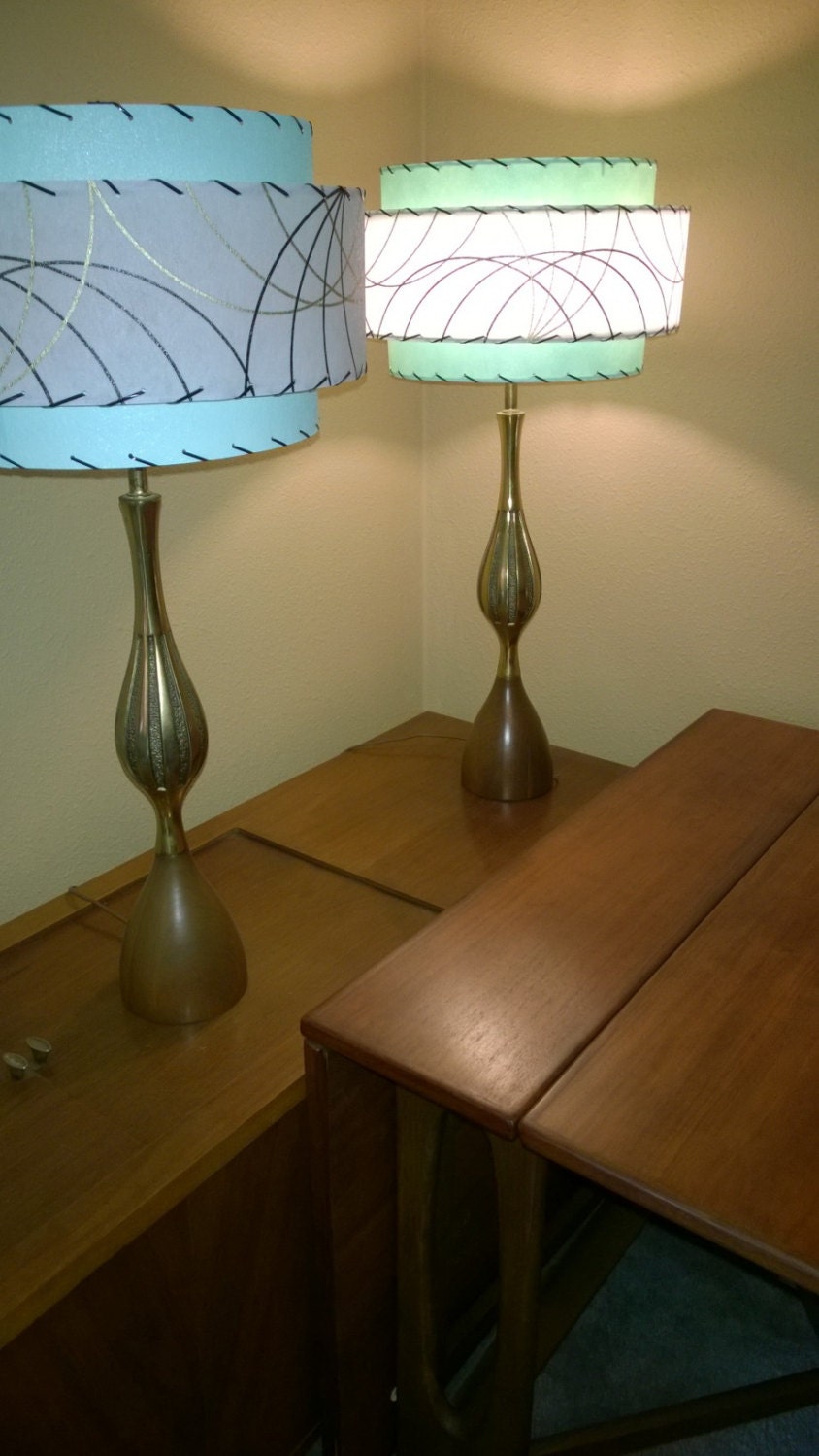 Mid Century Style 3 Tier Fiberglass Lamp Shade Retro Modern Etsy