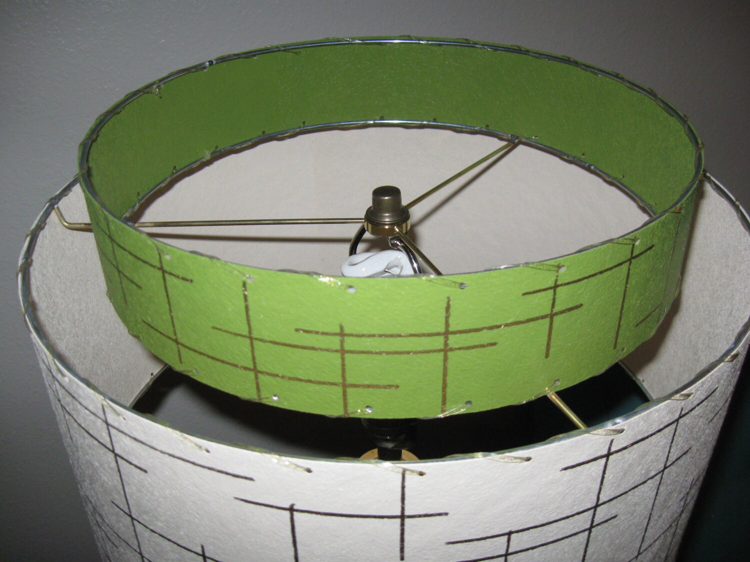 Shades Mid Century Vintage Style 2 Tier Fiberglass Lamp Shade Modern