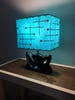 Mid Century Style  Fiberglass Lamp Shade Retro Modern Rectangular Turquoise 