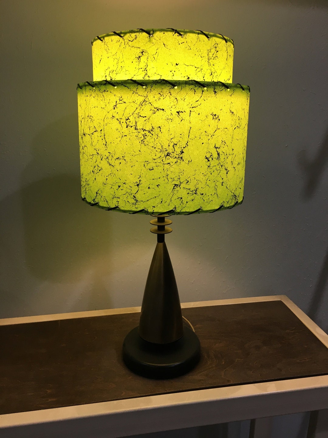 Mid Century Vintage Style Tier Fiberglass Lamp Shade Modern