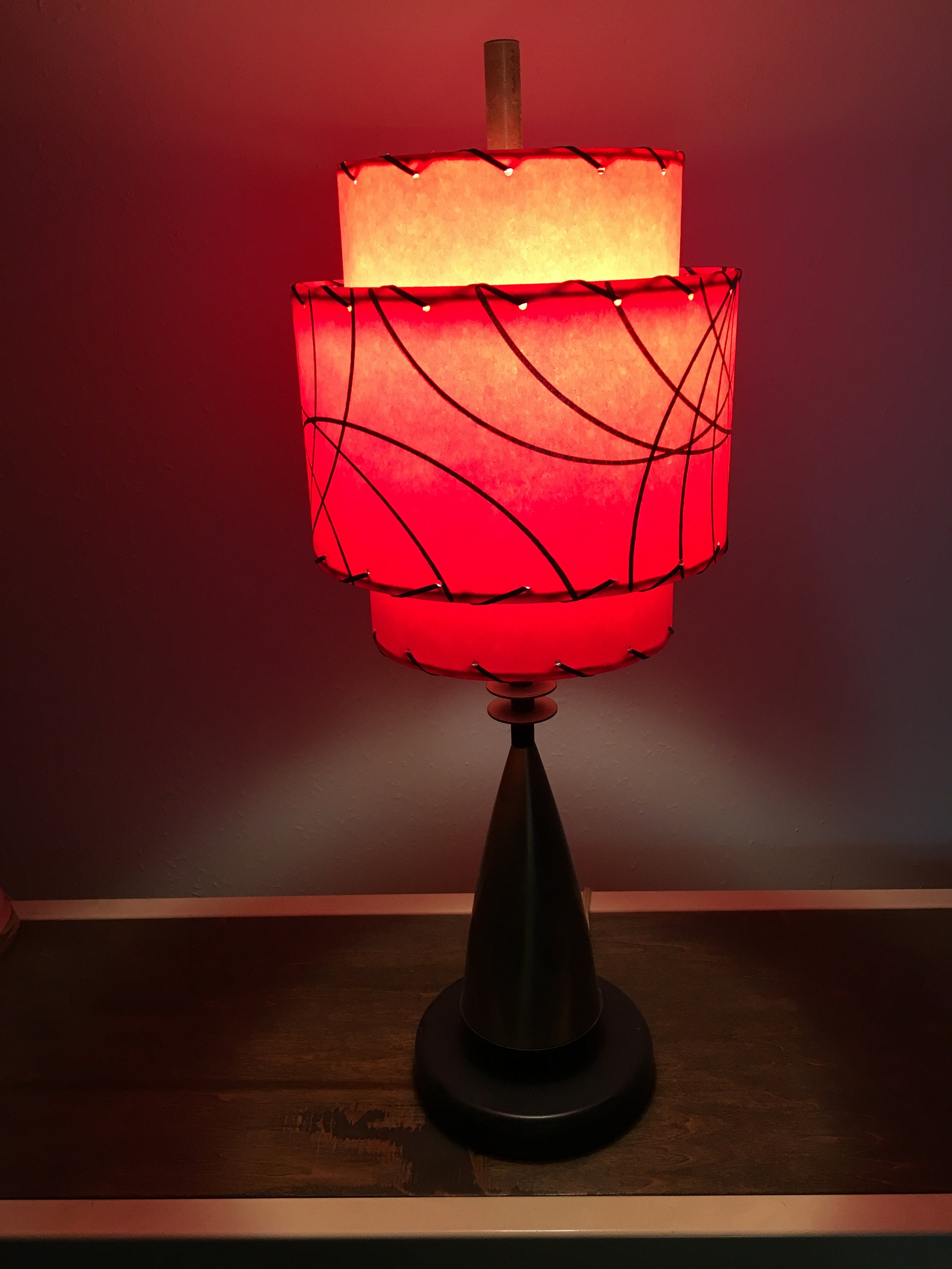 Vintage Mid Century Style Fiberglass Lamp Shade Modern
