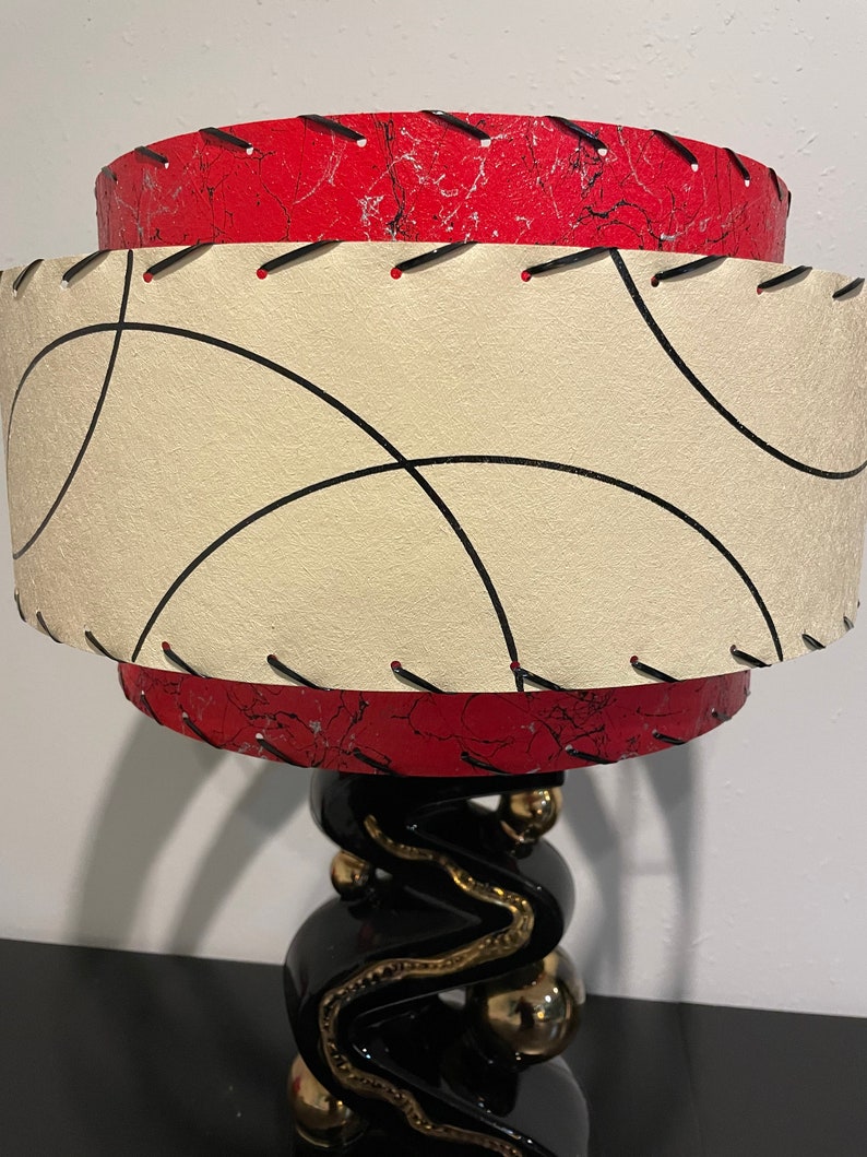 Vintage Mid Century Style Fiberglass Lamp Shade Modern Atomic Etsy
