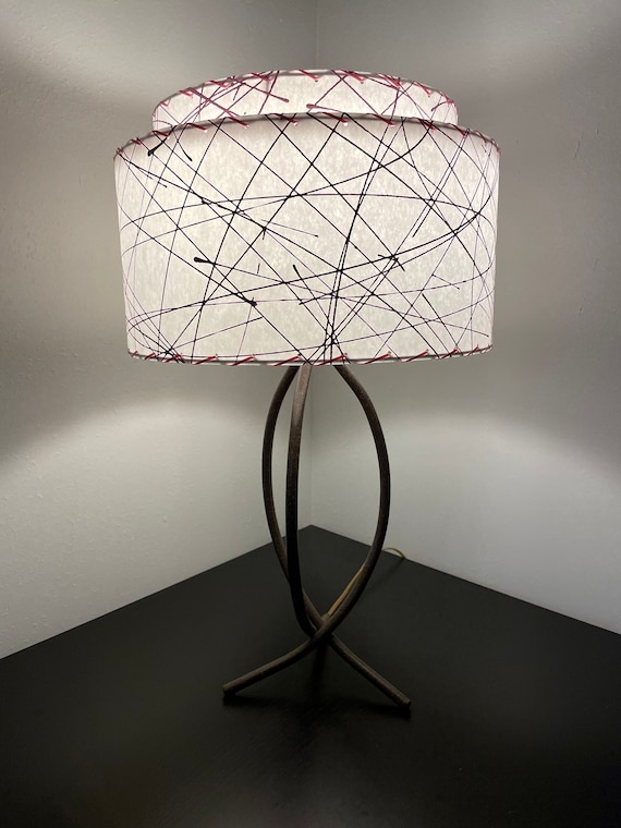 vintage ランプシェード/ ミッドセンチュリー ミッドセンチュリーヴィンテージスタイル 2段ファイバーグラスランプ