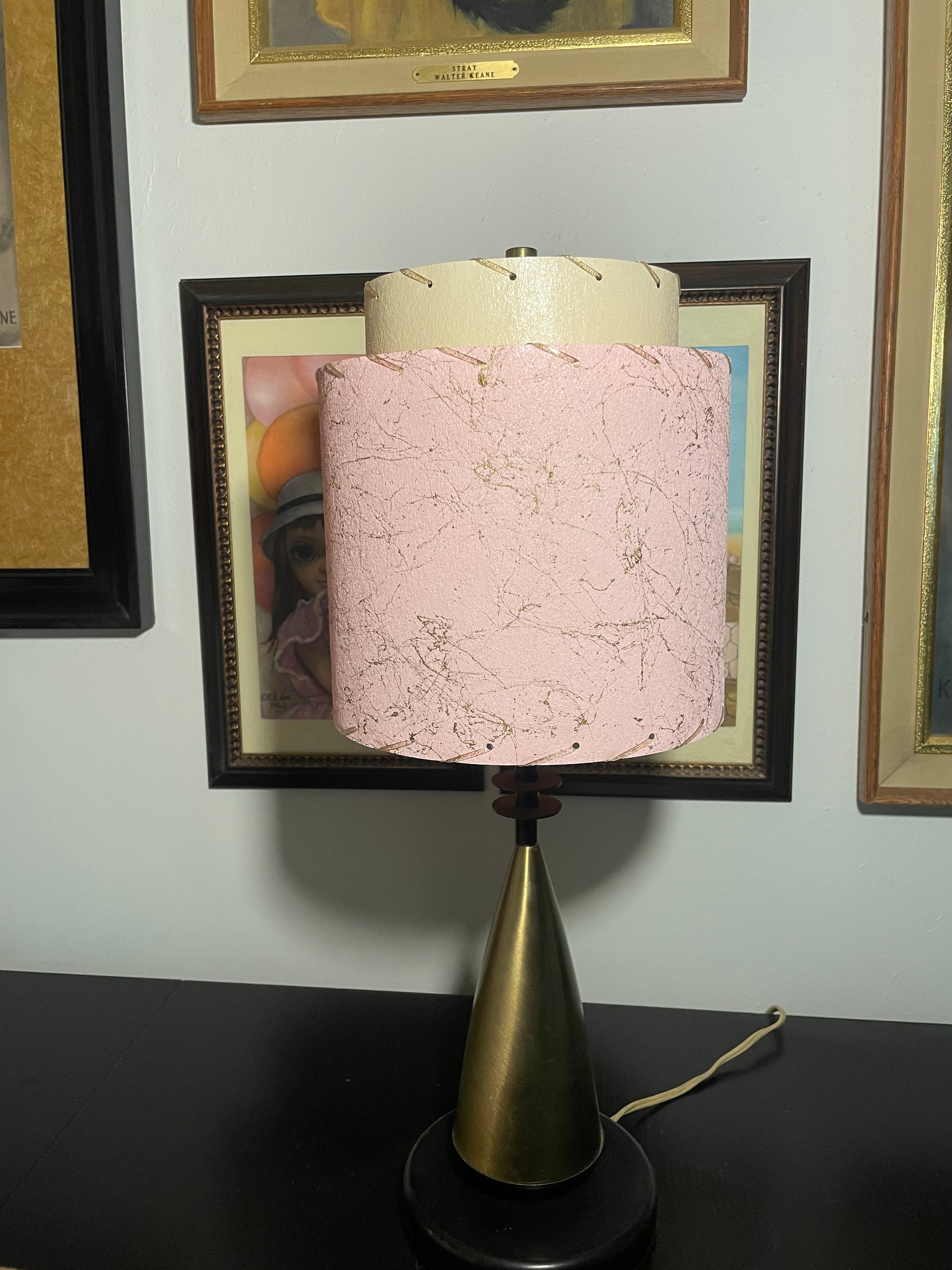 ミッドセンチュリーヴィンテージスタイル 2段ファイバーグラスランプ