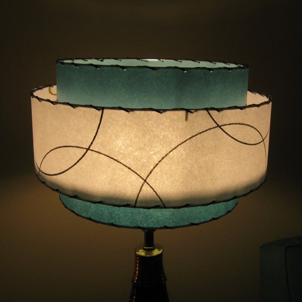 Made to Order Mid Century Vintage Style 3 Tiered Fiberglass Lamp Shade Custom Retro Atomic