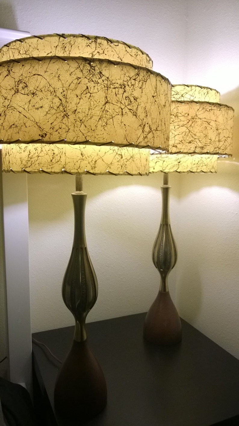 Mid Century Style 3 Tier Fiberglass Lamp Shade Retro Modern Etsy