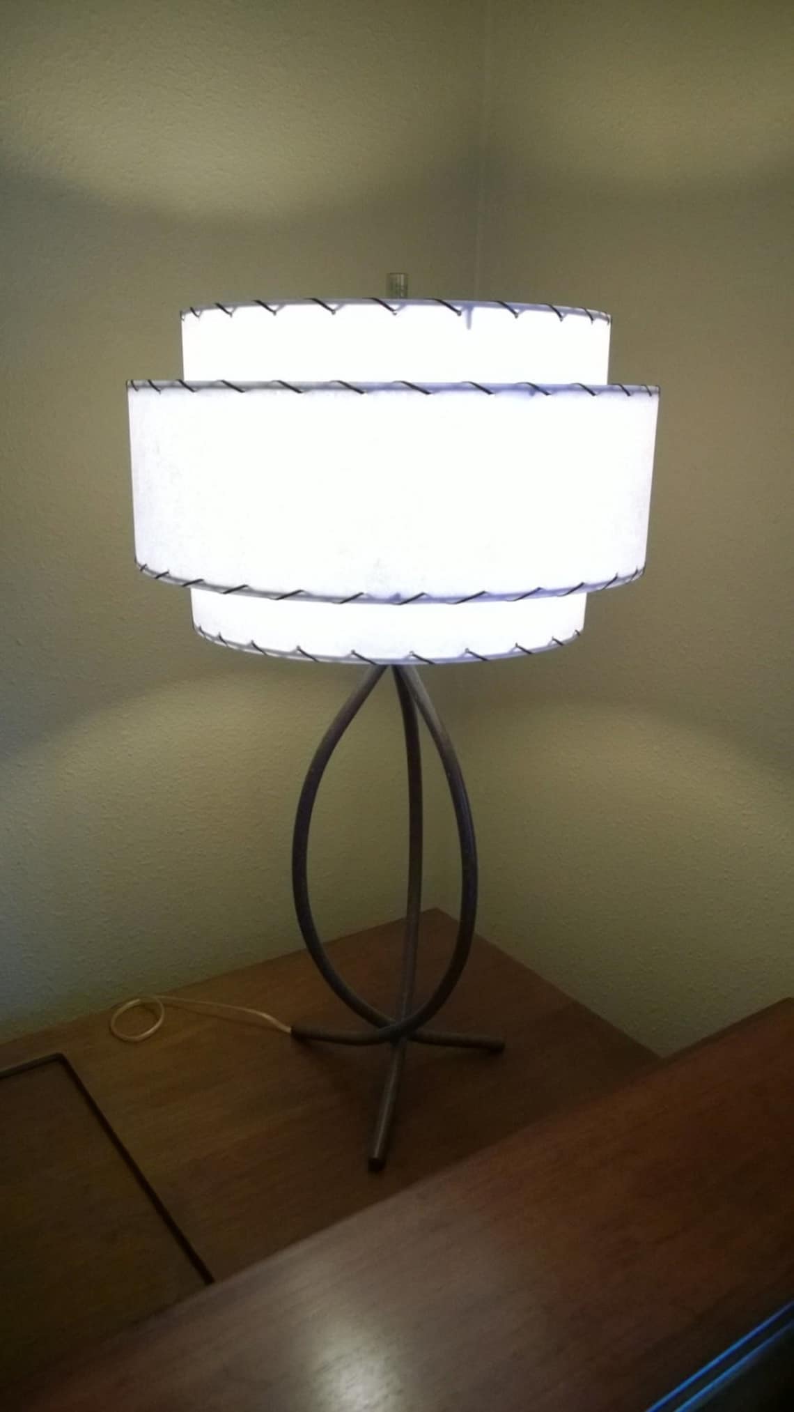 DIY Kit Vintage Mid Century Style. 3 Tier Fiberglass Lamp Etsy