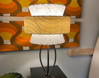 Mid Century Vintage Style Tapered 3 Tier Fiberglass Lamp Shade White Ivory