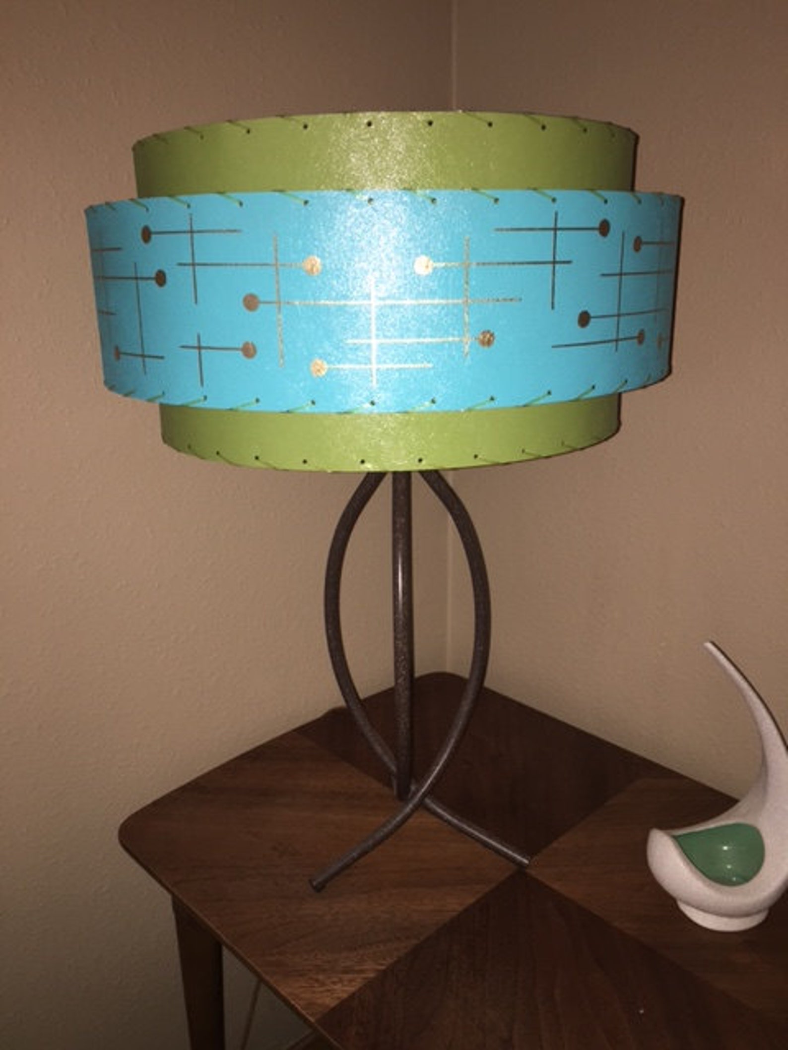 Mid Century Style 3 Tier Fiberglass Lamp Shade Retro Modern Etsy