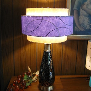 Mid Century Style  3 Tier Fiberglass Lamp Shade Retro Modern