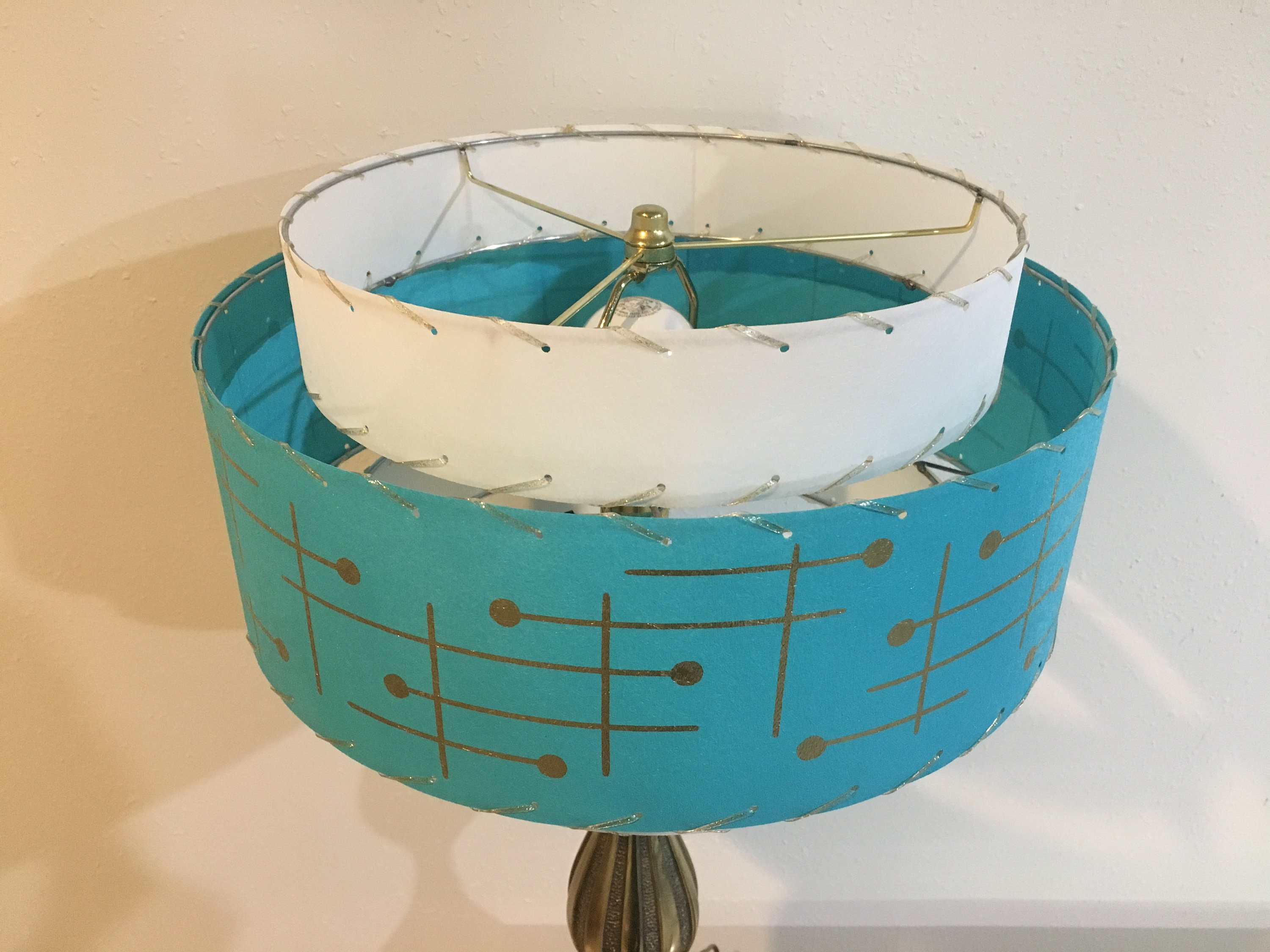 Mid Century Style 3 Tier Fiberglass Lamp Shade Retro Modern Etsy