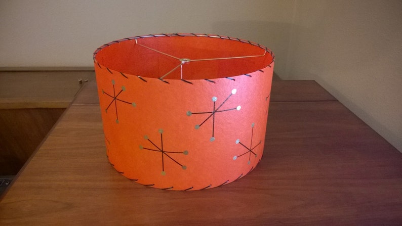 Mid Century Style Fiberglass Lamp Shade Retro Modern Starburst image 4