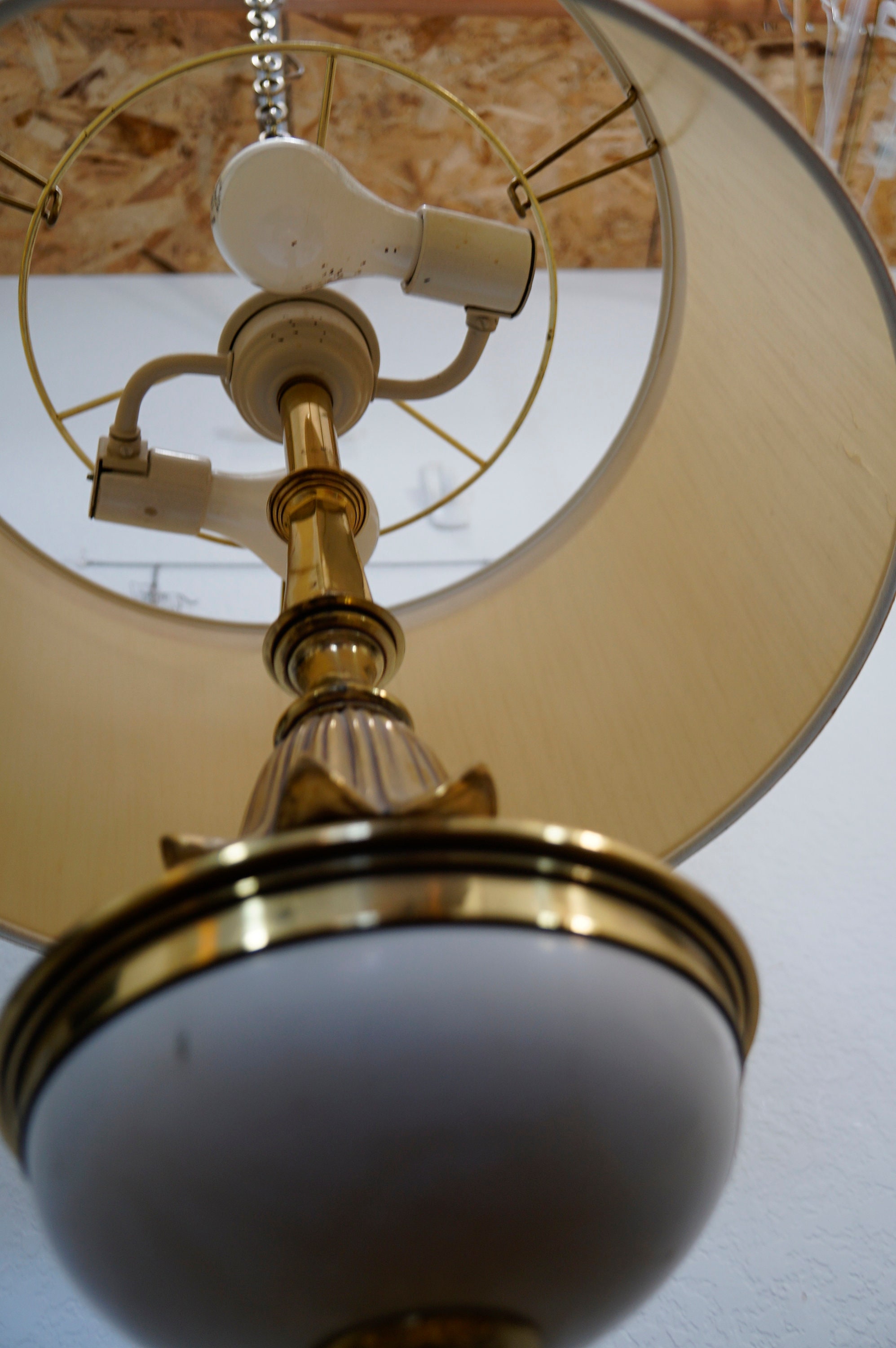 Vintage Stiffel Hanging Swag lamp Original Shade pull chain Etsy