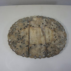 Vintage Expanding Metal French style trivet adjustable Floral Scroll Work kitchen