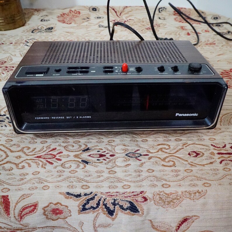 Panasonic Clock Radio Vintage Dual Alarm Date Digital Wood Etsy