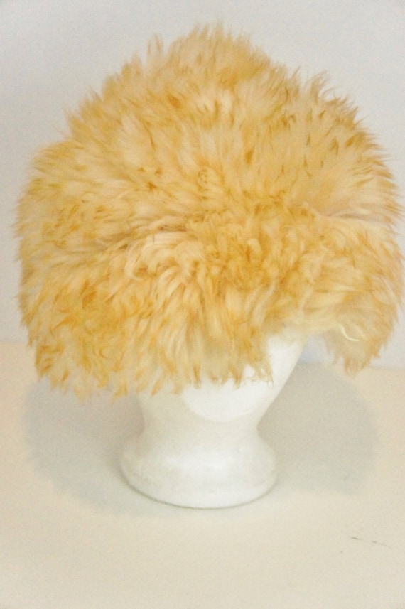 Vintage Italian Lamb Fur Shaggy Hat Fluffy After S