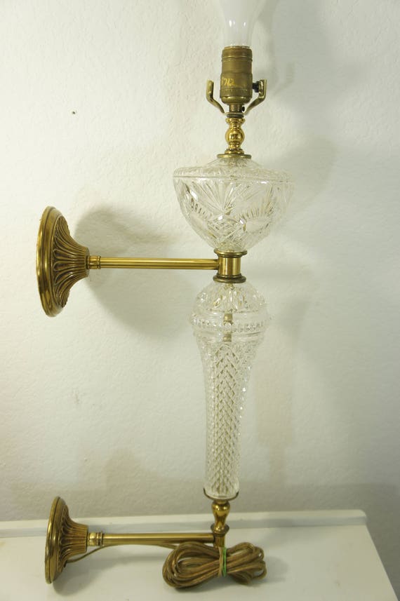 Vintage Lead Crystal Made In Italy Brass And Faceted Cut - Lead Crystal Lamps Made In Italy Vintage Lead Crystal Made In Italy Brass And Faceted Cut - Lead Crystal Lamps Made In Italy