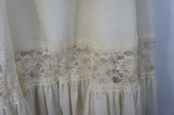 Vintage 1970s Jessica's Gunnies Gauze & Lace Maxi… - image 4