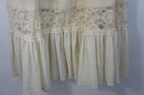 Vintage 1970s Jessica's Gunnies Gauze & Lace Maxi… - image 5