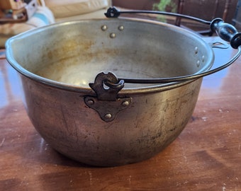 Vtg  xl aluminum stockpot with handle cauldron camping