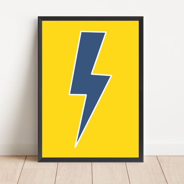 Lightning Bolt Bright Print- Colourful Wall Decor - Wall Art - Gallery Wall - Pink Green Yellow Blue Red-Kids Hall Kitchen Print -  A4 A5 A3