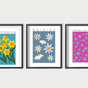 Daffodil Spring Flower Print Kitchen Print Hallway Home Wall Art Gallery Wall Bright Colourful Art A3 A4 A5 image 4