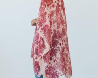 Women's   Velvet  kimono  Boho Kimono style   with flowers print