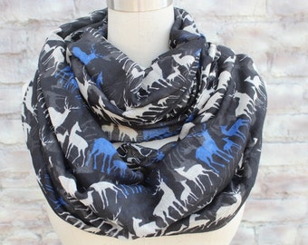 Deer   Print   Infinity scarf for  Woman great accessory for your outfit