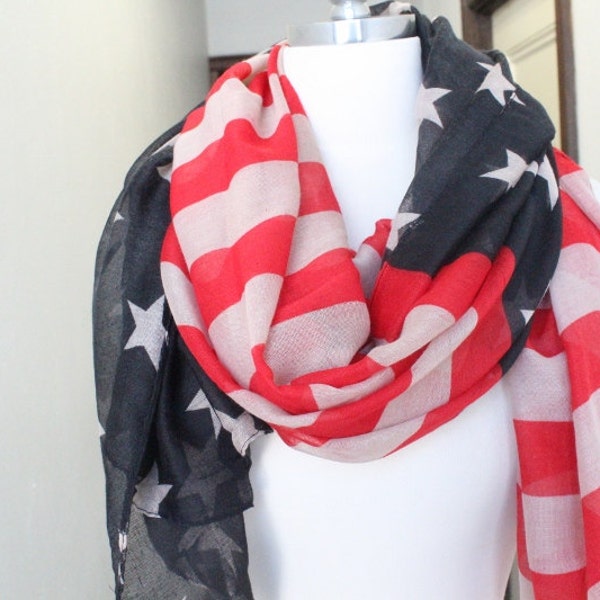 American Flag  print  scarf   great accessory for your outfit