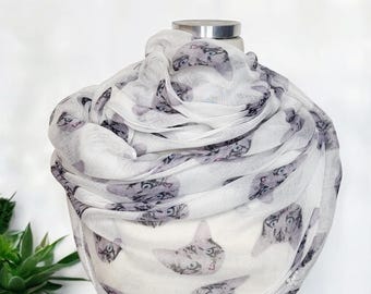Cats  Print   Scarf for  Woman great accessory for your outfit / Gift for  her /Gift for woman /