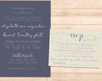 Lizzy Suite-Scrolly classic modern rustic invitation set