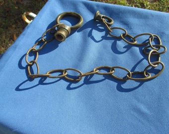 Vintage Salvaged Chandelier Chain With Spelter Finials