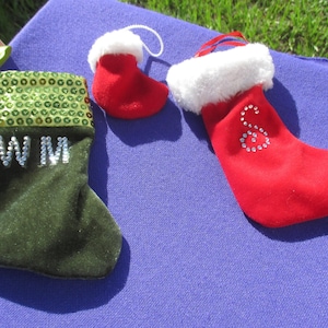 Lot of Miniature Christmas Stockings Two Have Initials