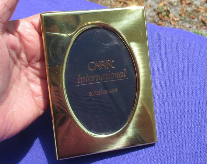 Carr International Solid Brass Oval Easel Back Picture Frame Etsy