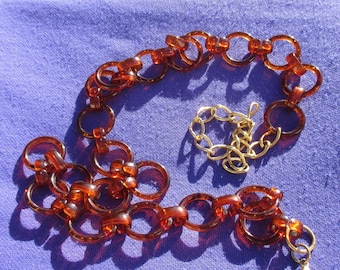 Ladies Lucite Root Beer Colored Circular Belt