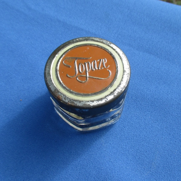 Vintage Avon Topaze Empty Creme Sachet Jar TLC