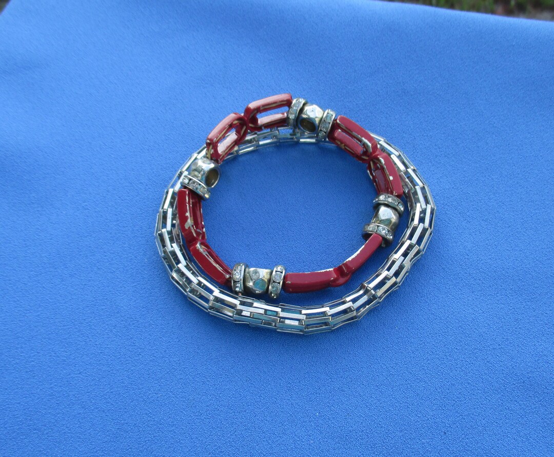Metal Bracelet Plus Stretch Bracelet Restring, Repurpose, Flaking Etsy